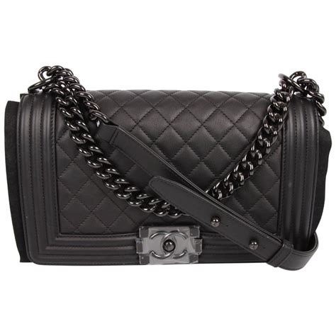 so black chanel boy bag